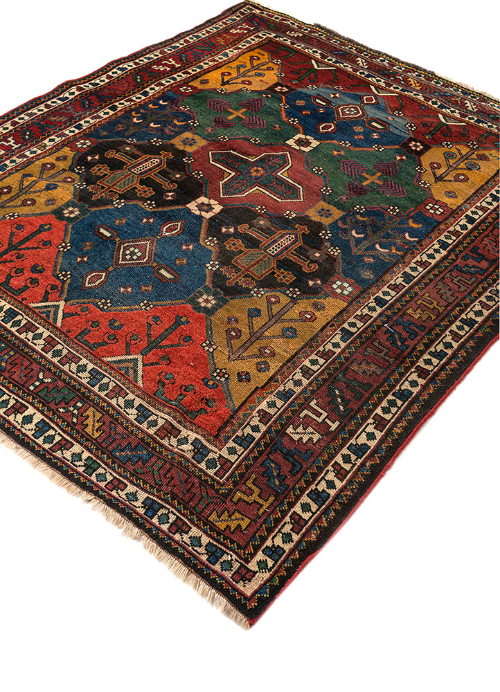 aalam blue wool hand knotted Rug - FloorShot