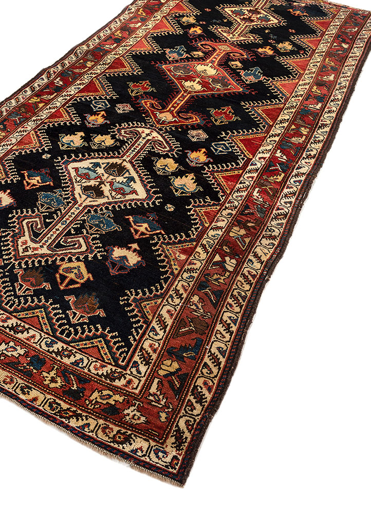 kiaan blue wool hand knotted Rug - FloorShot