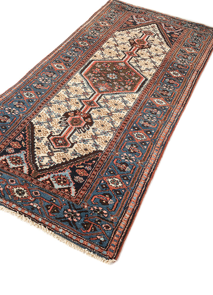 kiaan blue wool hand knotted Rug - FloorShot