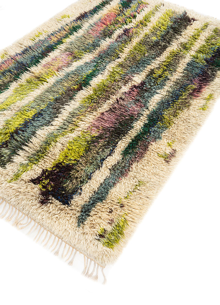 zuri green wool hand knotted Rug - FloorShot