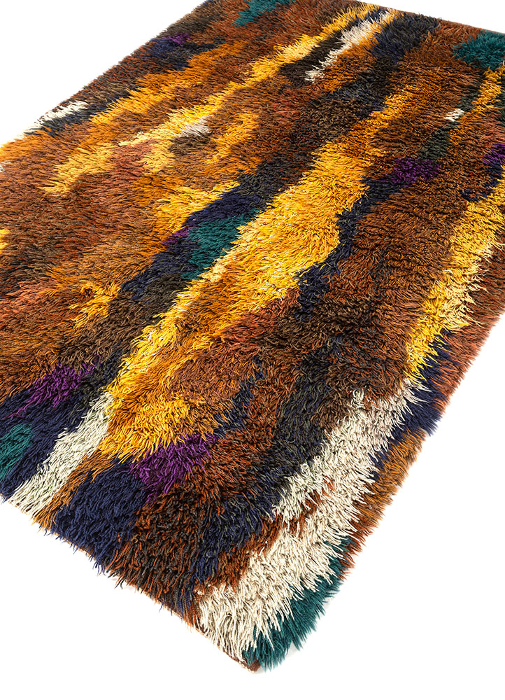 zuri gold wool hand knotted Rug - FloorShot