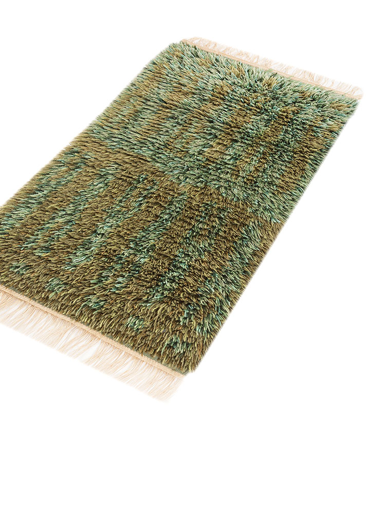 zuri blue wool hand knotted Rug - FloorShot