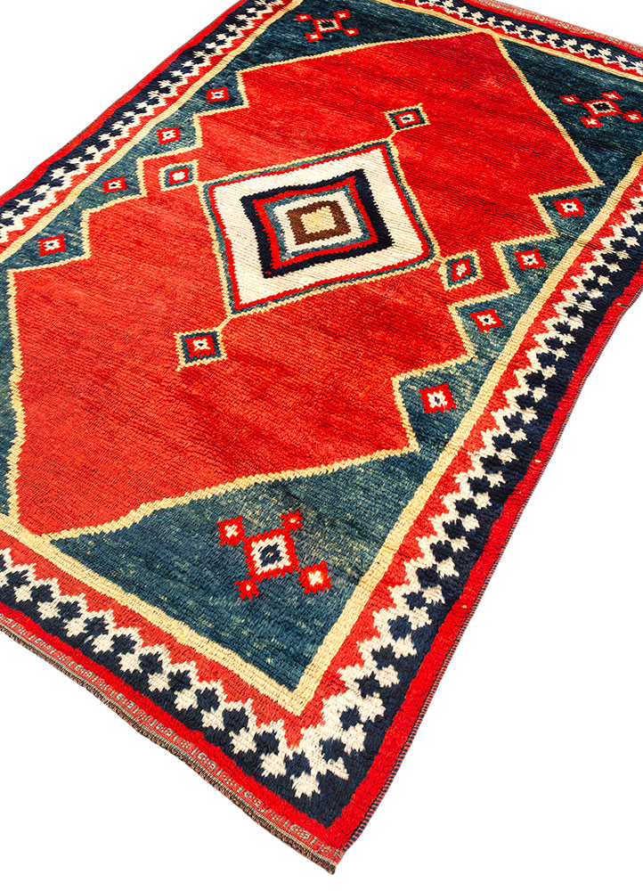 nuray pink and purple wool hand knotted Rug - FloorShot