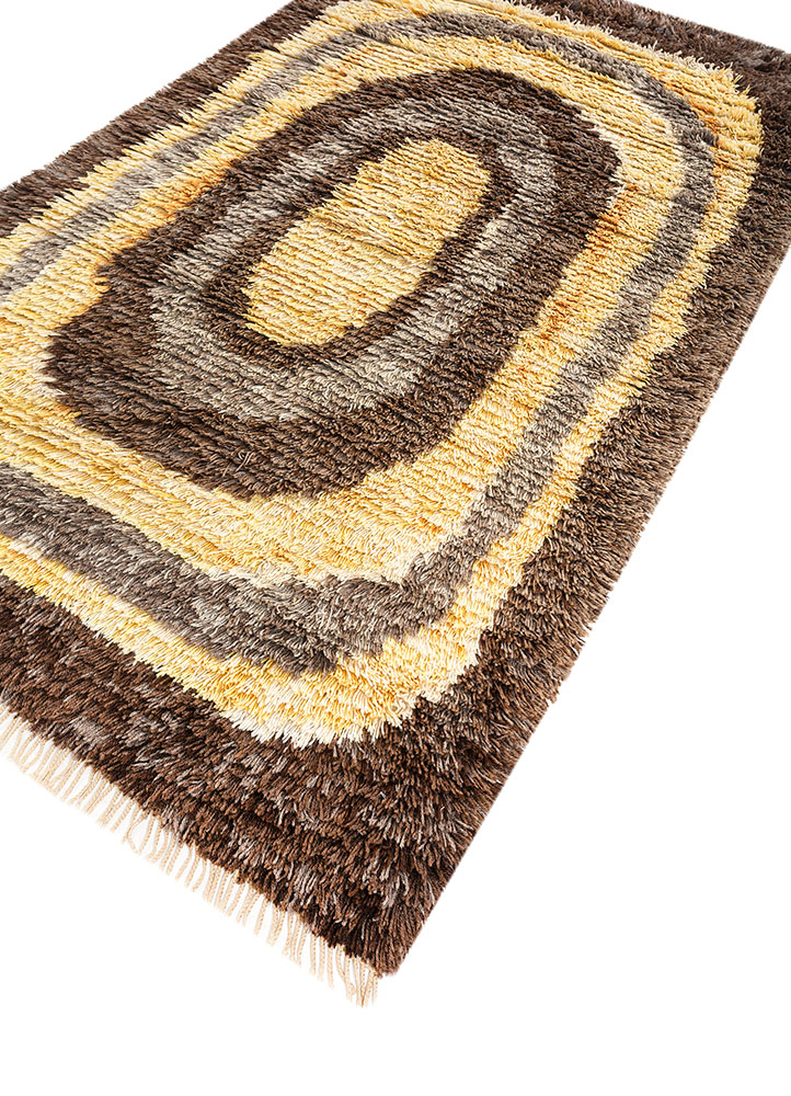 zuri gold wool hand knotted Rug - FloorShot