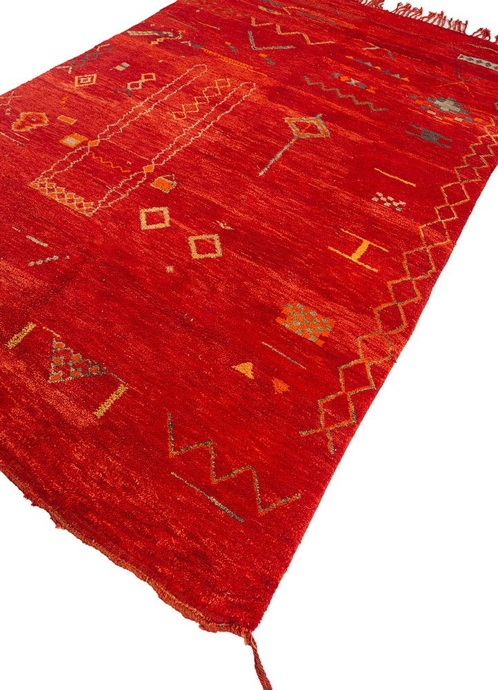 nuray pink and purple wool hand knotted Rug - FloorShot