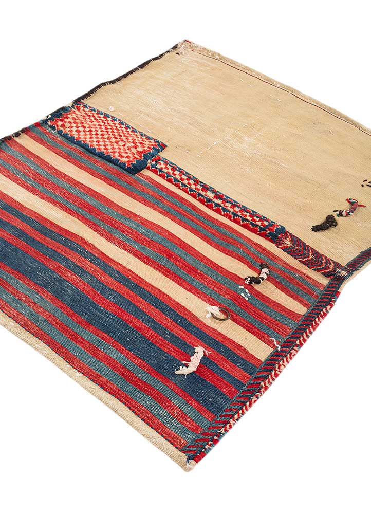 aalam red and orange wool hand knotted Rug - FloorShot