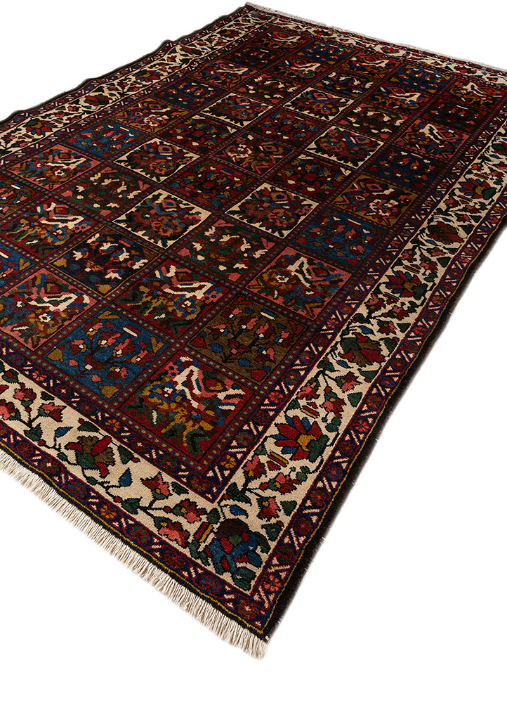 aalam red and orange wool hand knotted Rug - FloorShot