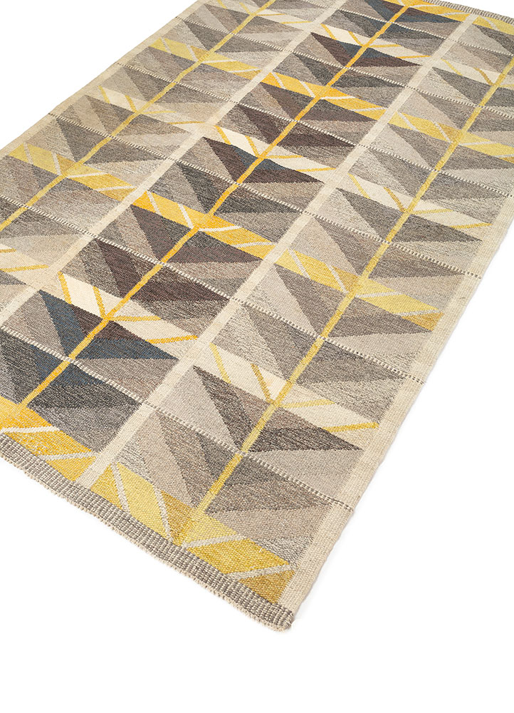 nayaab red and orange wool flat weaves Rug - FloorShot