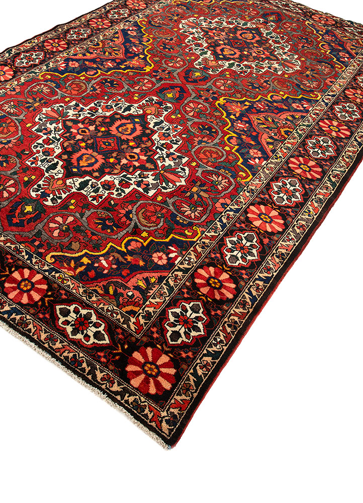 aalam red and orange wool hand knotted Rug - FloorShot