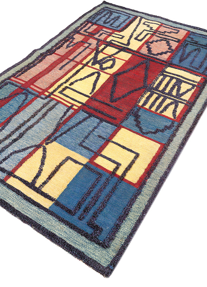 nayaab gold wool flat weaves Rug - FloorShot