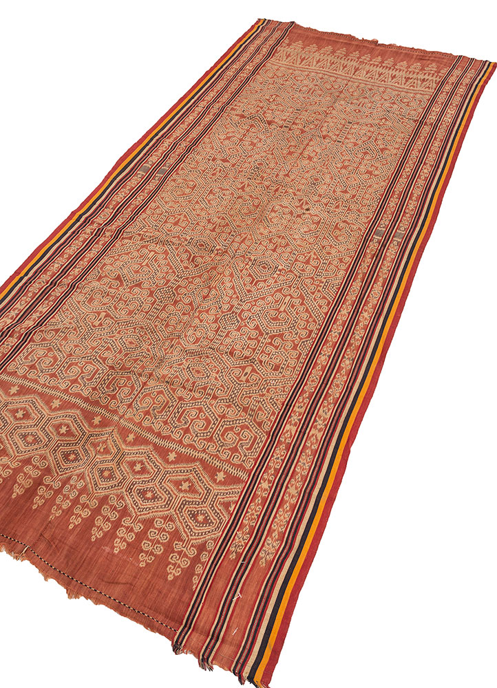 nayaab red and orange wool flat weaves Rug - FloorShot