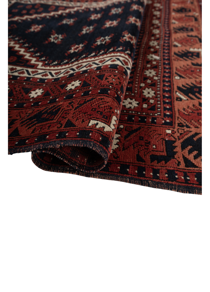 aalam red and orange wool flat weaves Rug - FloorShot