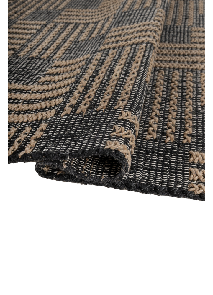 nomadic threads grey and black jute and hemp flat weaves Rug - FloorShot