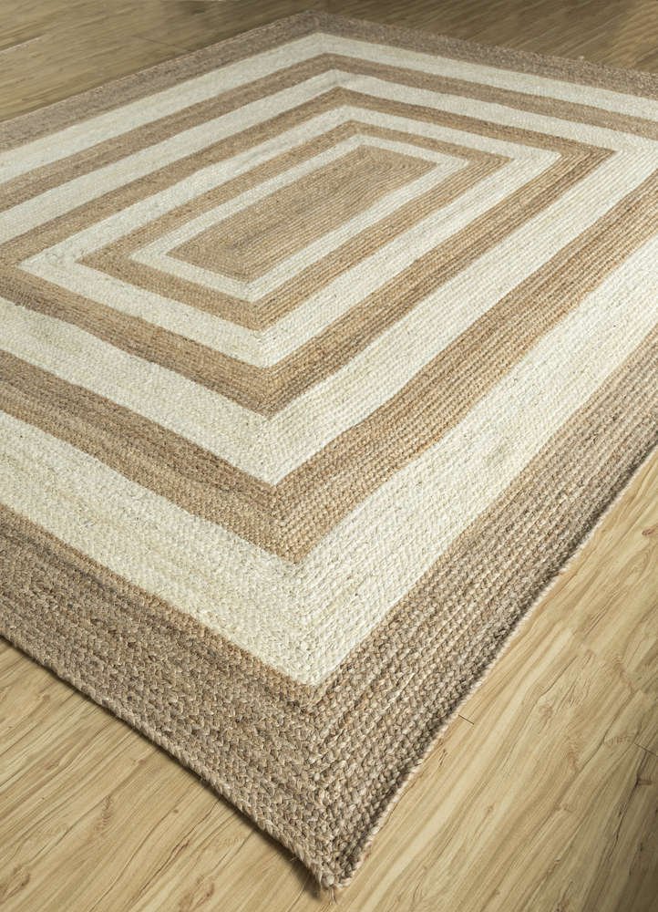 nomadic threads beige and brown jute and hemp flat weaves Rug - FloorShot