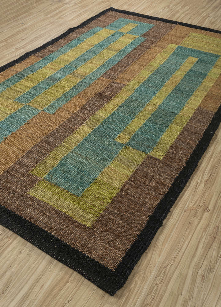 nomadic threads blue jute and hemp flat weaves Rug - FloorShot