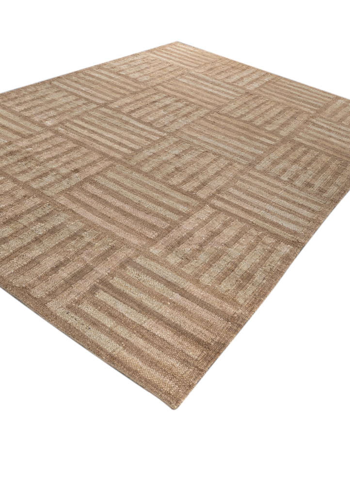 nomadic threads beige and brown jute and hemp flat weaves Rug - FloorShot