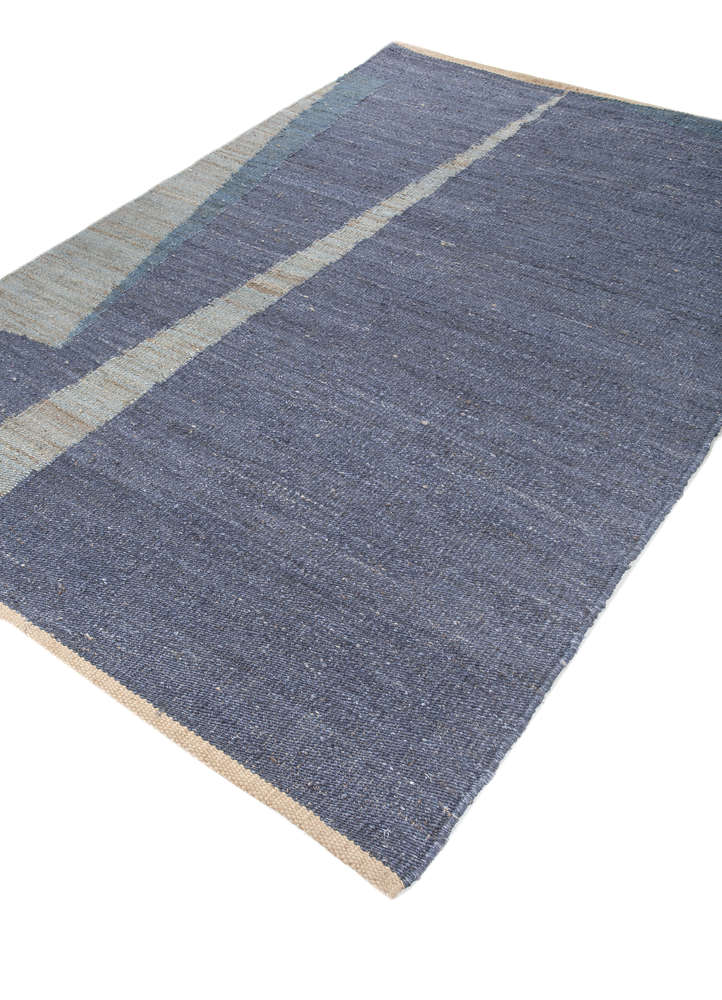 daaira blue jute and hemp flat weaves Rug - FloorShot