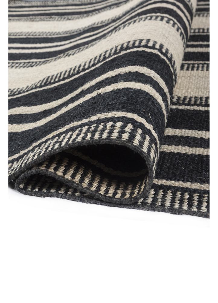 nomadic threads grey and black jute and hemp flat weaves Rug - FloorShot