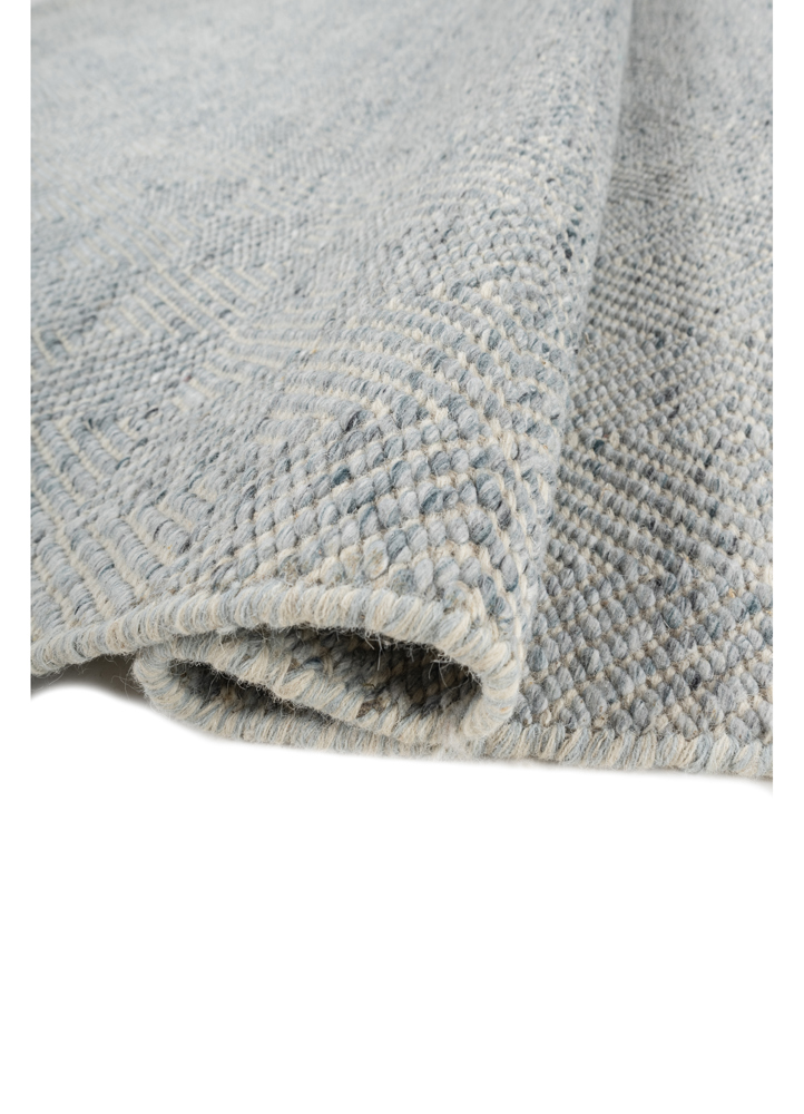 abrash blue wool flat weaves Rug - FloorShot