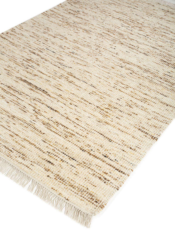 abrash beige and brown wool flat weaves Rug - FloorShot