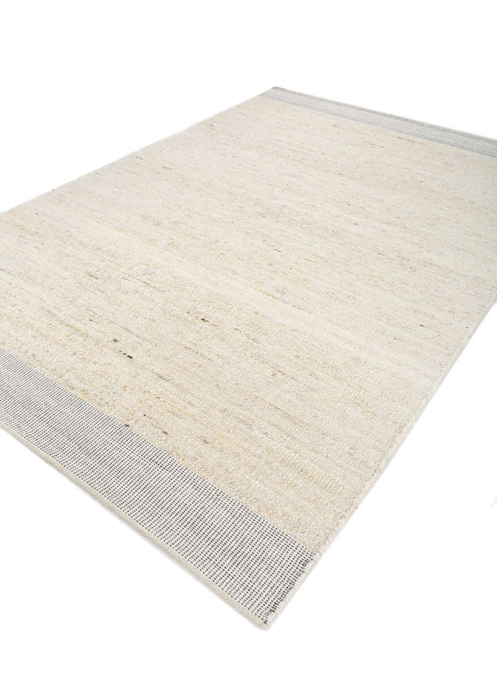 abrash ivory wool flat weaves Rug - FloorShot