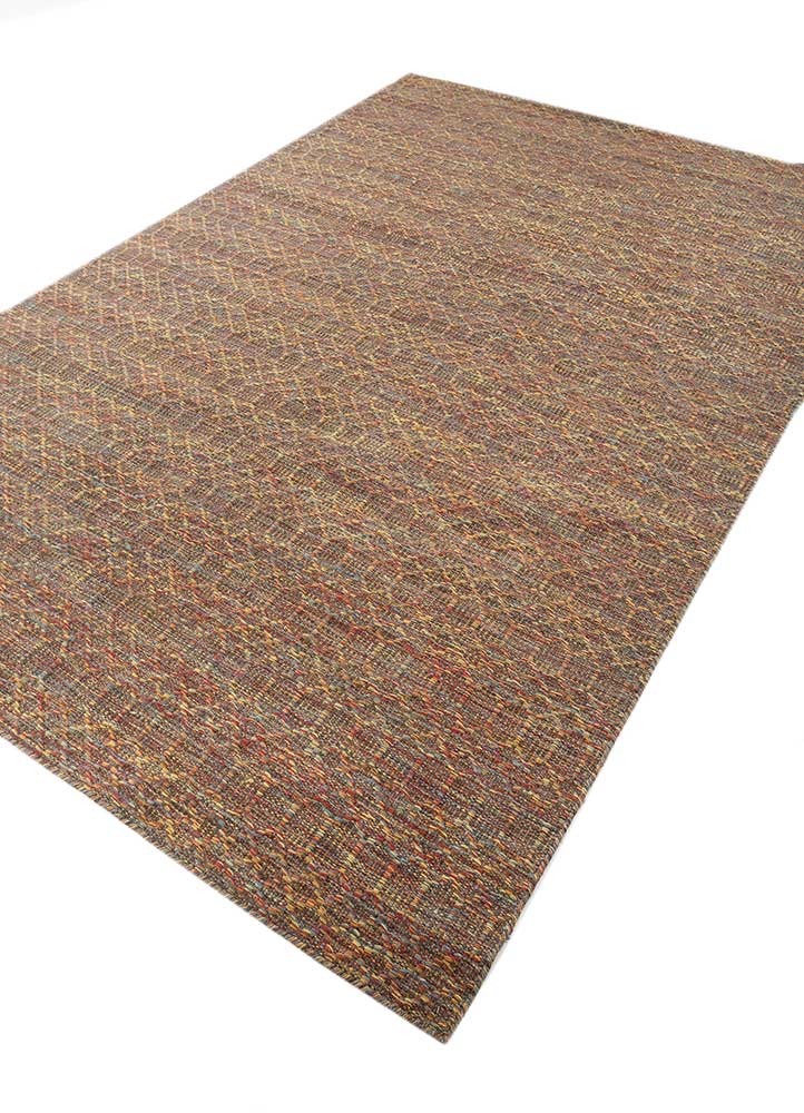 indusbar gold wool flat weaves Rug - FloorShot