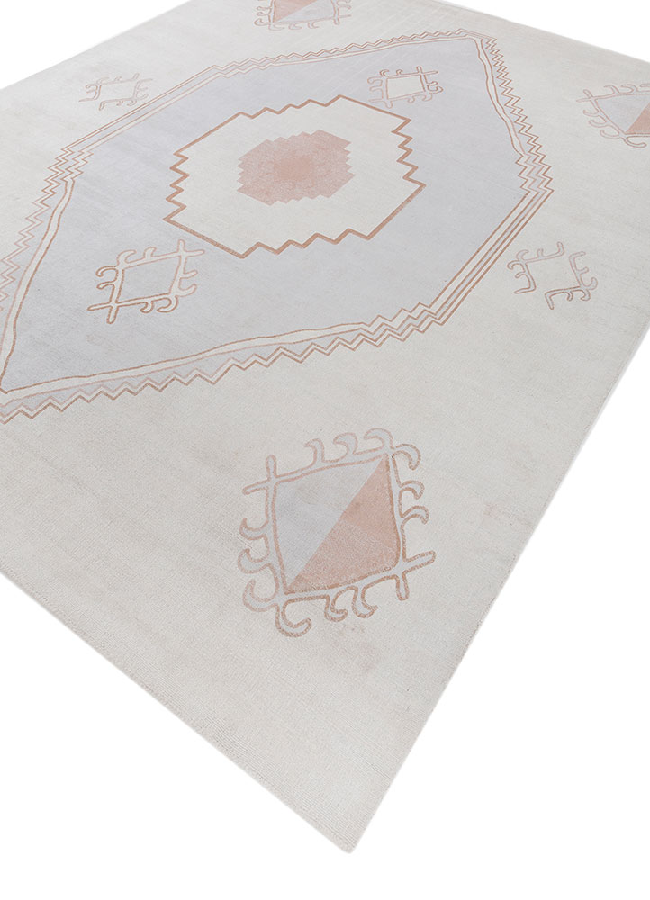 saga beige and brown polyester hand loom Rug - FloorShot