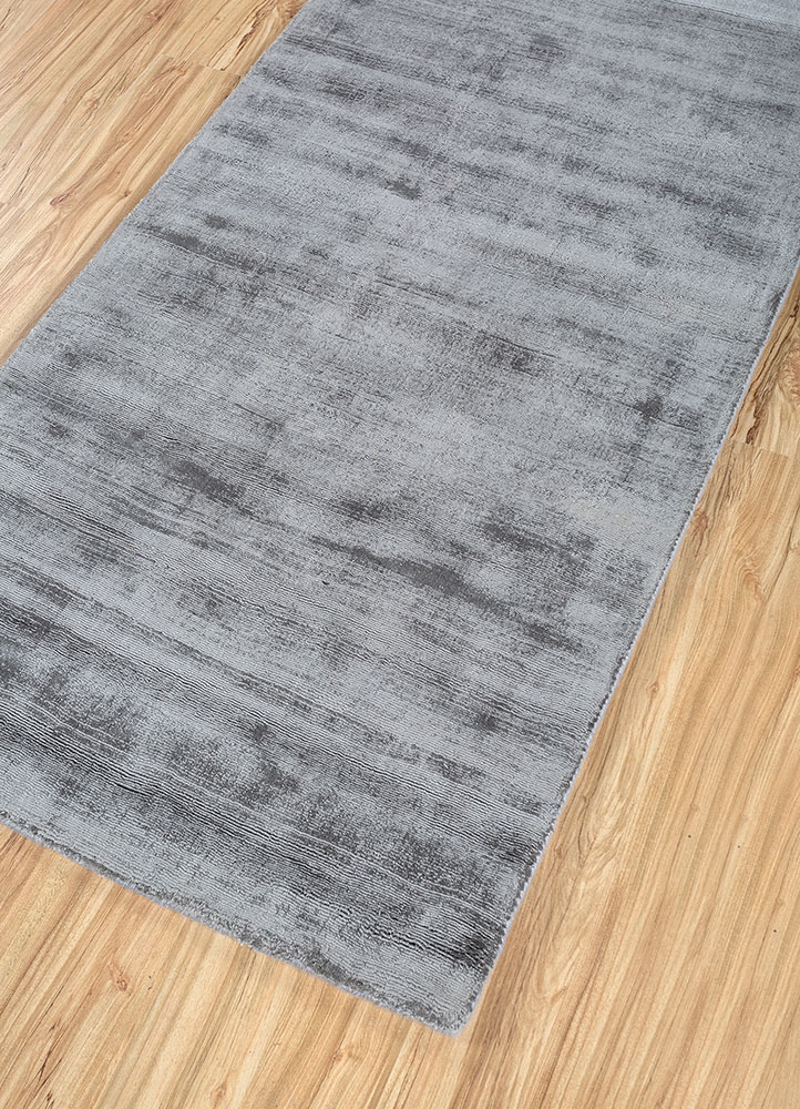 basis blue viscose hand loom Rug - FloorShot