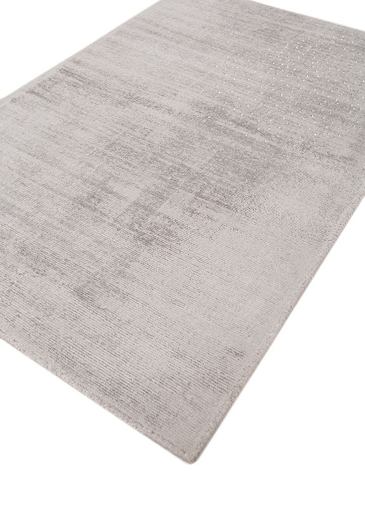 basis grey and black viscose hand loom Rug - FloorShot