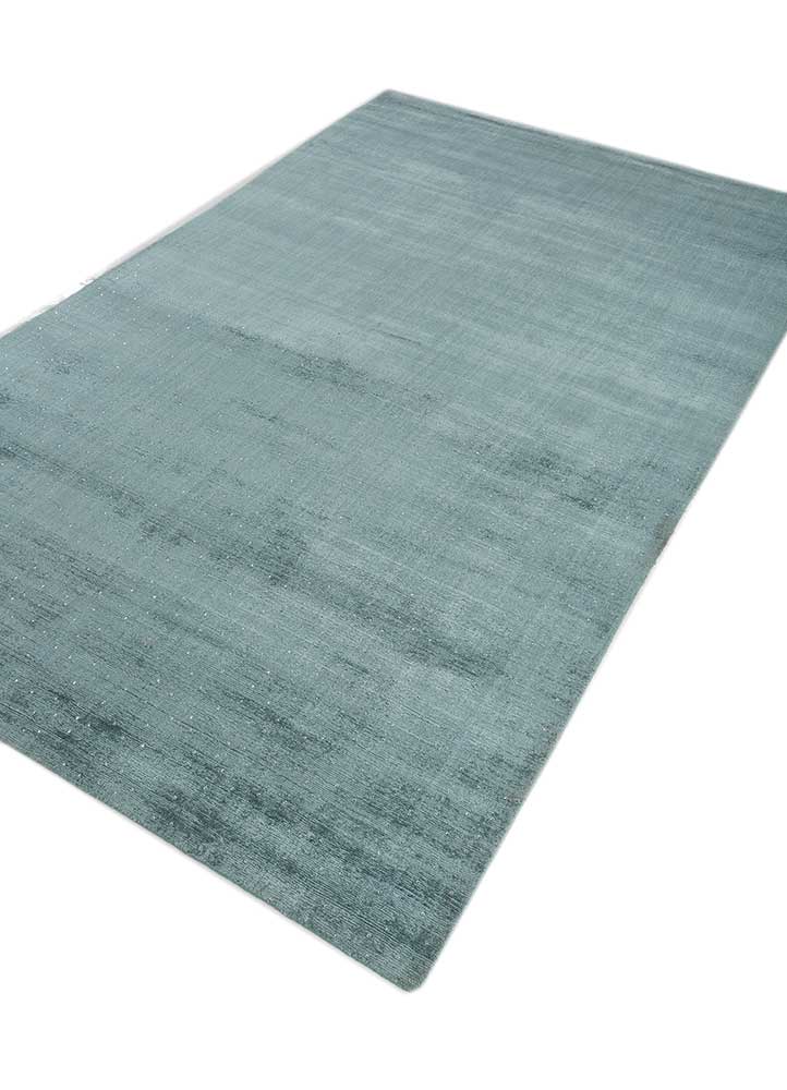 basis blue viscose hand loom Rug - FloorShot