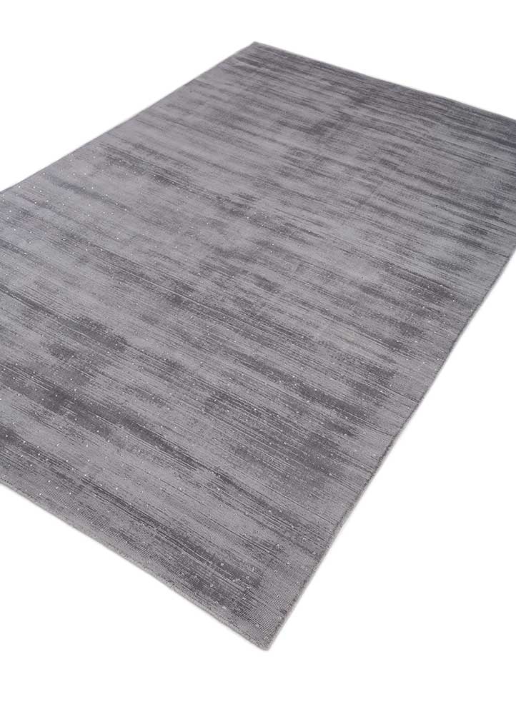 basis grey and black viscose hand loom Rug - FloorShot