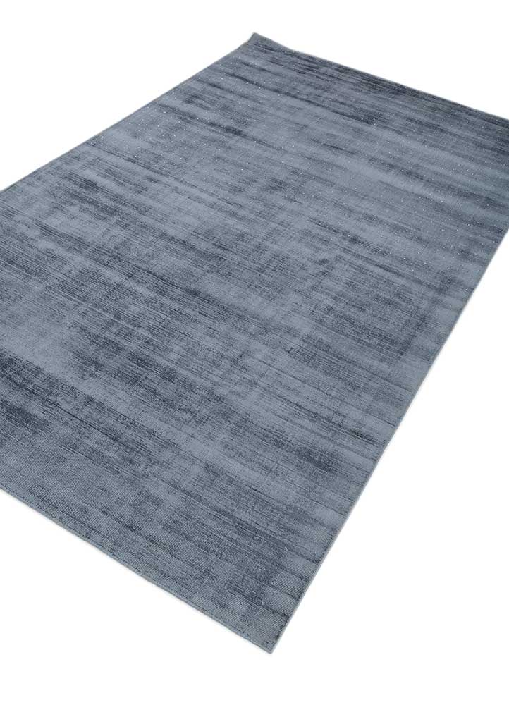 basis blue viscose hand loom Rug - FloorShot