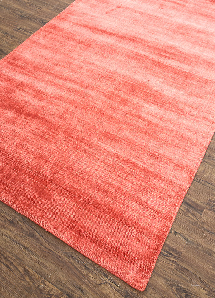 basis red and orange viscose hand loom Rug - FloorShot