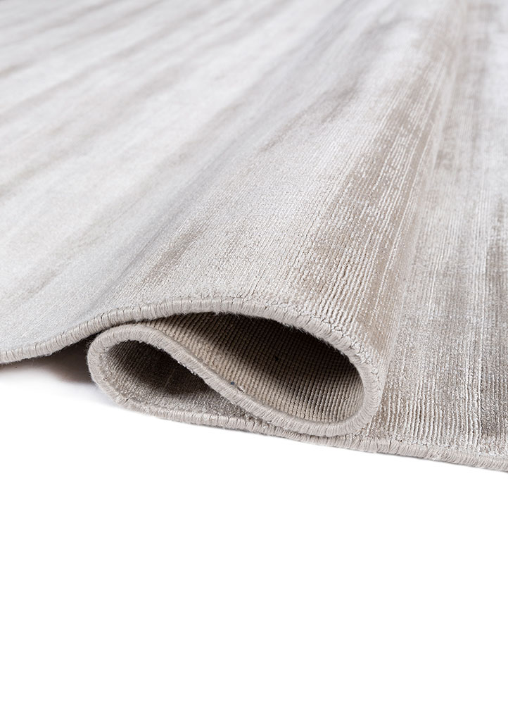 saga grey and black viscose hand loom Rug - FloorShot