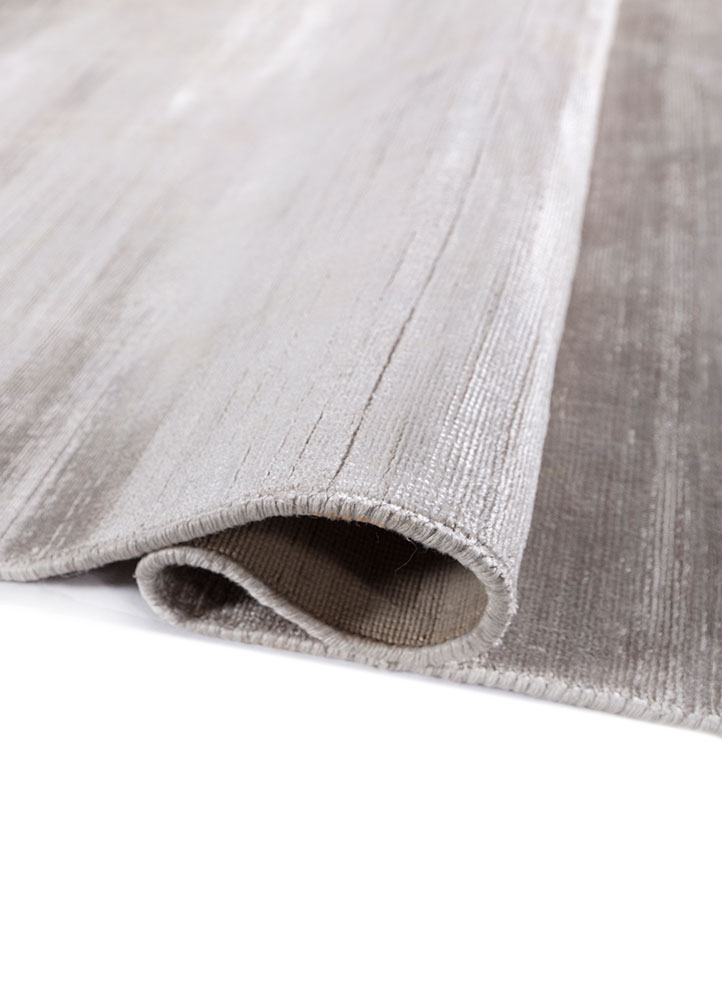 saga grey and black viscose hand loom Rug - FloorShot