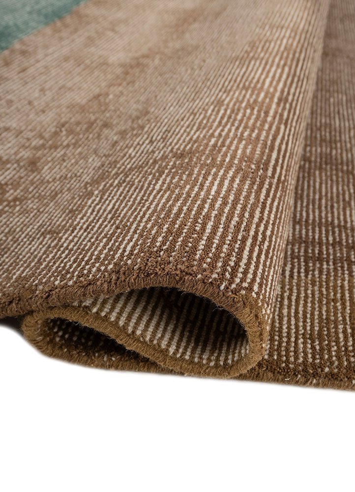 aprezo beige and brown wool hand loom Rug - FloorShot