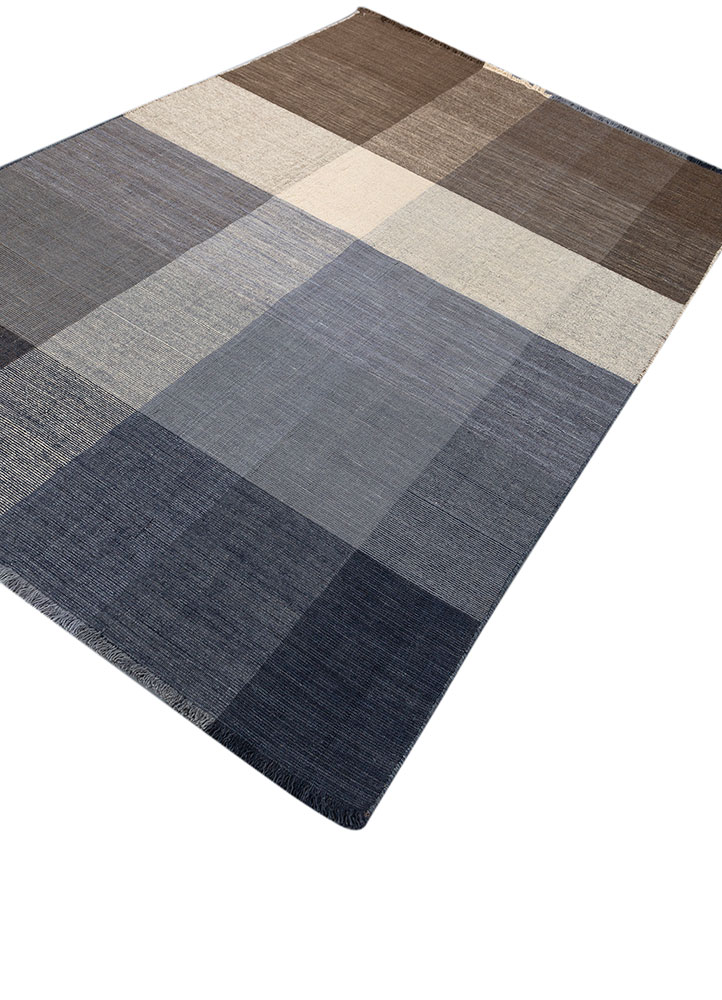 tesoro beige and brown wool hand loom Rug - FloorShot