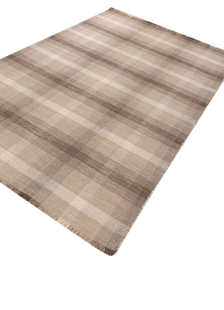 tesoro beige and brown wool hand loom Rug - FloorShot