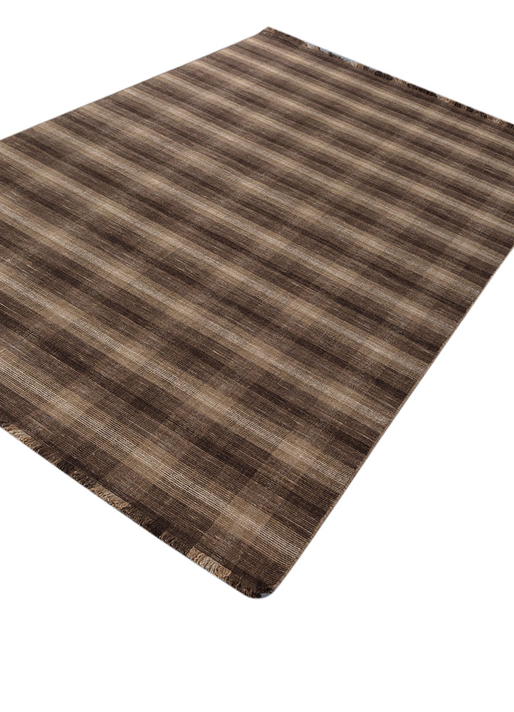 tesoro beige and brown wool hand loom Rug - FloorShot