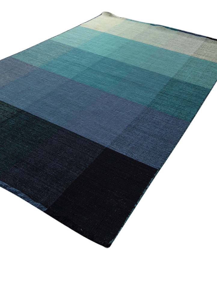 tesoro blue wool hand loom Rug - FloorShot