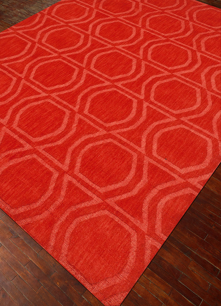 tesoro red and orange wool hand loom Rug - FloorShot
