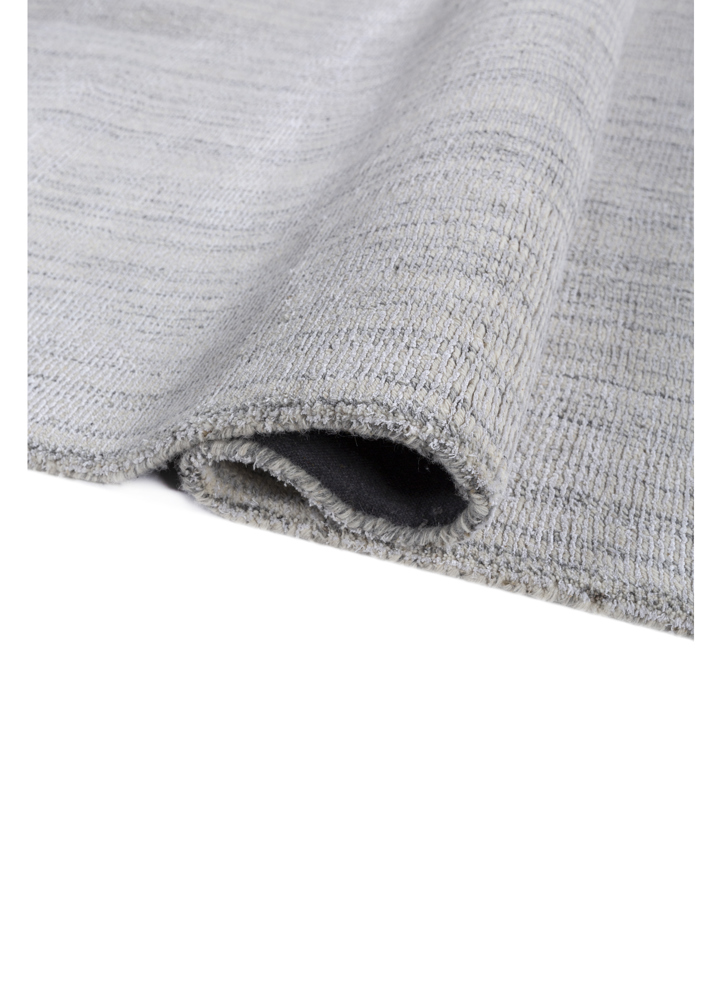 basis ivory wool and viscose hand loom Rug - FloorShot