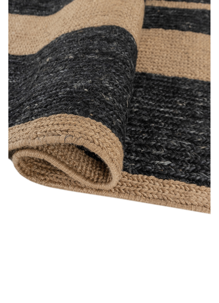 hula grey and black jute and hemp hand knotted Rug - FloorShot