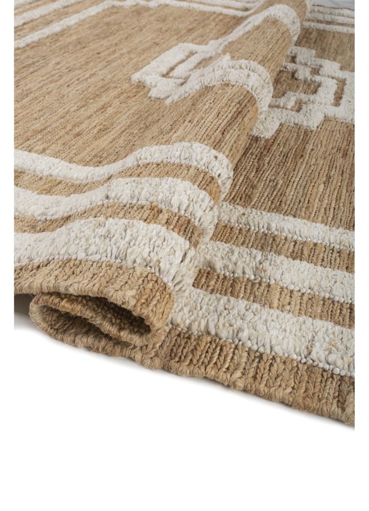 hula beige and brown jute and hemp hand knotted Rug - FloorShot