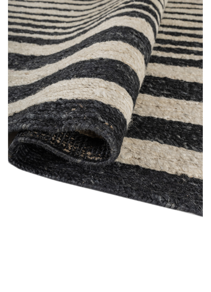 hula grey and black jute and hemp hand knotted Rug - FloorShot