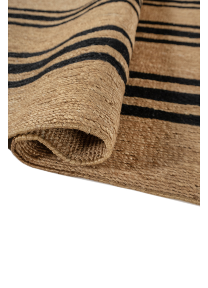 hula beige and brown jute and hemp hand knotted Rug - FloorShot
