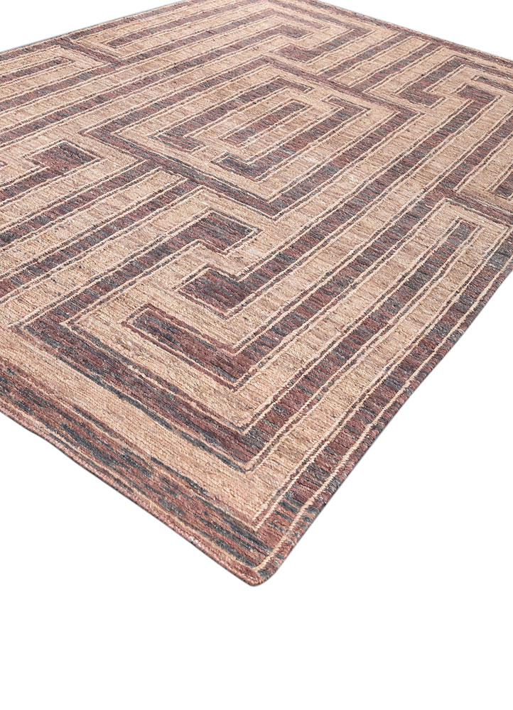 hula red and orange jute and hemp hand knotted Rug - FloorShot