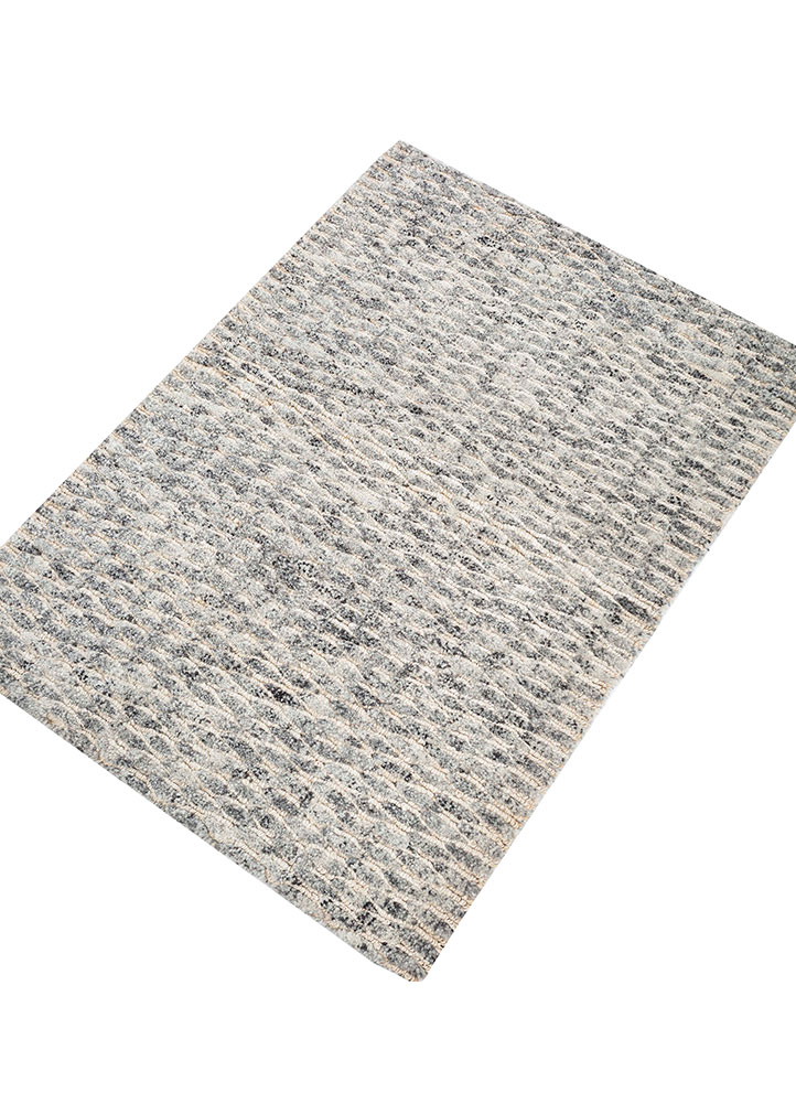 hula grey and black jute and hemp hand knotted Rug - FloorShot