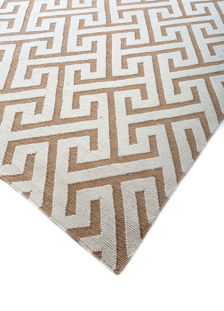 azalea beige and brown wool hand knotted Rug - FloorShot