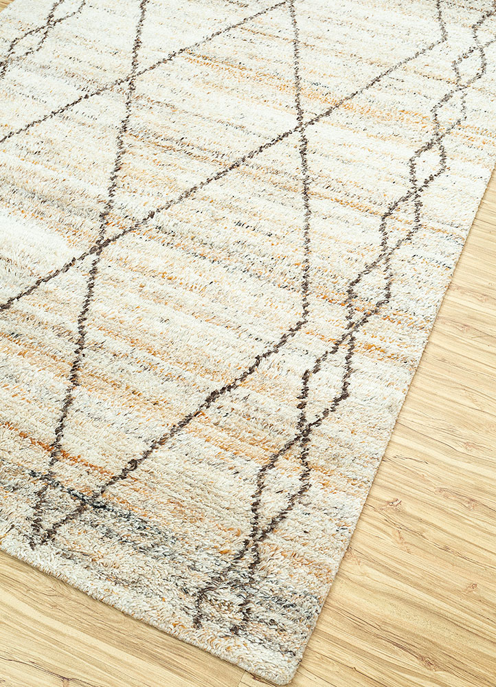 zuri ivory polyester hand knotted Rug - FloorShot